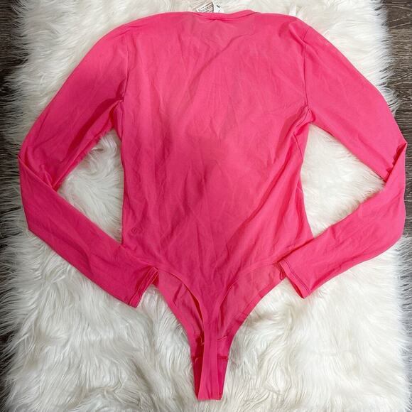 NWT Lululemon Womens Wundermost Nulu Mesh Long Sleeve Bodysuit Size Small Pink - Picture 5 of 10